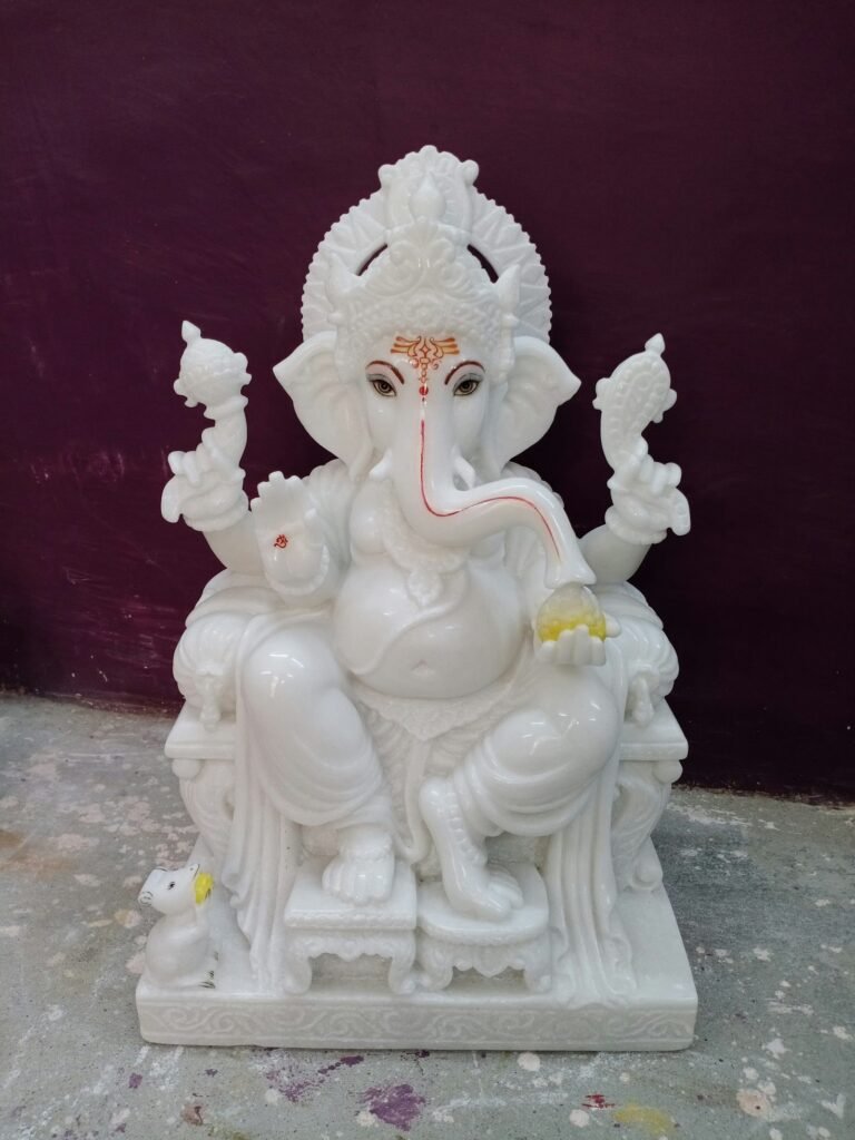 small white ganesh ji murti wallpaper